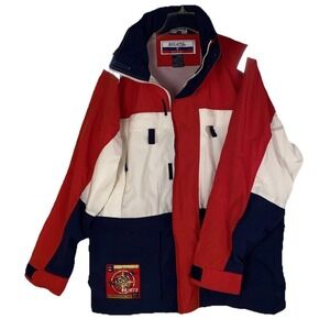 Regatta Sport Sailing Vintage Windreaker Parka Jacket L 90s Reflective Shoulders